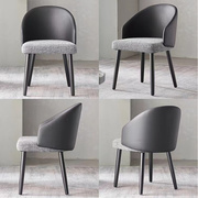 意式餐椅现代简约家用实木椅现代休闲餐厅时尚创意靠背科技布椅子