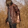 c73001-原生态山羊皮经典男款，复古做旧外套，立领皮衣夹克真皮