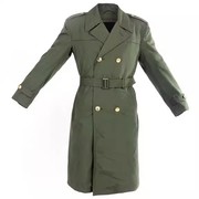 库存87风衣长款加绒防水大衣，绿色可拆卸棉内胆冬季老式活里棉大衣