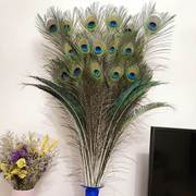 孔雀毛真羽毛家里摆设的装饰品，客厅摆件大件插孔雀，毛羽毛(毛羽毛)的花瓶