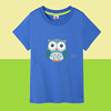 纯棉卡通可爱小动物猫头鹰owl短袖T恤衫衣服儿童装定制小学生班服