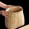 手工竹编a采茶篓 大号 竹篮子 背篓 摘茶叶的篓子 塑料编织收纳筐
