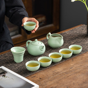 开片汝窑功夫茶具套装家用 整套茶壶盖碗茶杯泡茶器简约陶瓷茶具