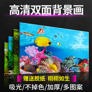 鱼缸背景纸画清图3d立体鱼缸，壁纸背景画双面，水族箱装饰鱼缸贴纸