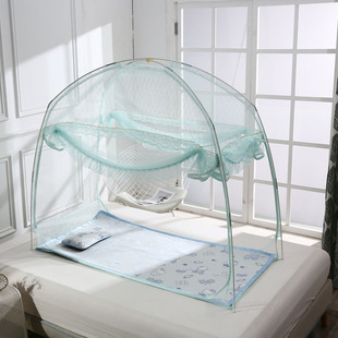 婴儿床蚊帐蒙古包拼接护拦床公主，儿童小床带支架，学生防蚊罩168*88