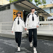 韩版秋季班服卫衣套装，宽松初中高中生，运动会开幕式服装小学生校服
