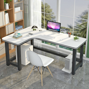 转角书桌家用卧室电脑桌台式拐角，双人l型办公桌简易学生写字桌子