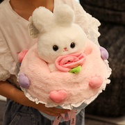 可爱花束兔子毛绒玩具公主兔，玩偶娃娃公仔花朵女生圣诞情人节礼物