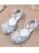 韩版女童公主鞋2024凉鞋女孩子高跟鞋学生舞蹈演出儿童水晶鞋