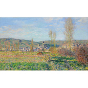 Claude Monet印象派风景画弗特伊的阳光客厅沙发装饰画莫奈油画