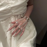 张韶涵同款编织珍珠手链戒指，女一体个性时尚小众，设计精致串珠手环