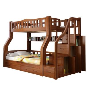 木双人床下床子母上层双儿童母子床两层大T人家用衣柜床铺