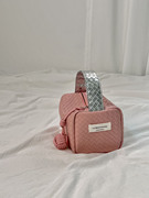 原创银粉拼色编织纹2023手拎包小包包便携化妆包，收纳包整理(包整理)袋