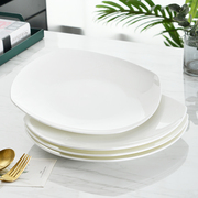 纯白创意陶瓷牛排盘西餐盘子骨瓷家用菜盘方盘平盘浅盘碟子餐具