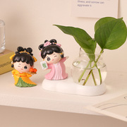创意唐仕女卡通娃娃水培摆件可爱家居客厅办公室桌面小摆件装饰品