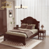美式乡村床简约复古1.8米婚床家用1.5米床主卧实木双人床卧室家具