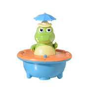 跨境萌趣洒水鳄鱼带灯光，音乐旋转喷水玩具，儿童浴室洗澡玩具