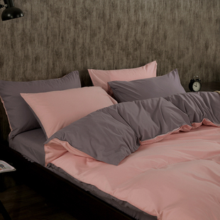 纯色床单被套床上用品，四件套网红1.5m床笠磨毛，1.8米全纯棉三件套