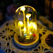 0diy蘑菇灯LED小夜灯七彩梦幻装饰灯创意感应灯插电床头0