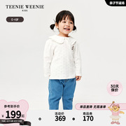 TeenieWeenie Kids小熊童装24春季女宝宝花边翻领长袖打底T恤