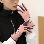 手套女冬季加绒触屏防滑保暖 运动健身户外骑行跑步学生韩版时尚