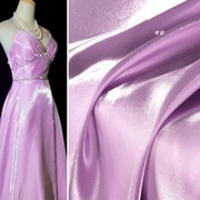 浅紫色水光缎面料 厚款丝滑垂顺闪亮液态水晶缎晚礼服半裙DIY布料