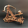 旋转式投石机古代战车模型复古摆件亲子益智木质拼装DIY玩具礼物