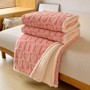 塔芙绒毛毯珊瑚绒披肩，毯子两用午睡盖腿床单，绒毯床上用冬季双层毯