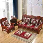 欧式沙发垫简约现代实木质沙发，坐垫防滑加厚红木，单三人(单三人)坐垫椅垫子