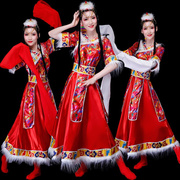 民族服饰舞蹈表演L服装少数民族演出服藏族水袖舞台风女