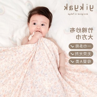 ..新生儿童竹棉纱布抱毯宝宝大方巾襁褓包巾竹纤维婴儿盖毯