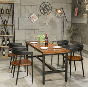 北欧西餐厅吃饭桌子奶茶店，洽谈桌椅咖啡厅欧式铁艺实木餐桌椅组合
