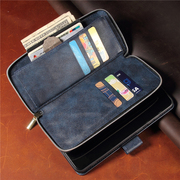 15欧美商务卡包适用苹果14promax手机壳，iphone13pro翻盖式11保护套，12pro零钱包xsmaxxr拉链se皮质78plus