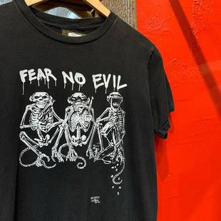 暗黑元素无惧邪恶 Fear No Evil骷髅短袖男士vingate夏季黑色T恤