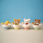 rilakkuma日本正版轻松熊公仔陶瓷饭碗家用日式可爱餐具3D碗