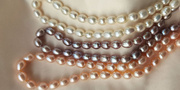 北海彩色米粒珍珠项链锁骨链水滴，天然法式珍珠项链送女友节日礼物