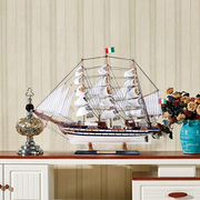 地中海帆船模型摆件仿真实木船装饰礼物一帆风顺木质工艺船模8款