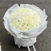 99朵白玫瑰花束永生仿真香皂，花成品情人，节母亲节送y女友节日礼物