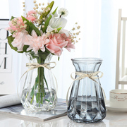 欧式创意玻璃花瓶透明彩色，水培绿萝植物百合，鲜花插花瓶客厅摆件