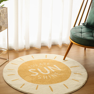 地毯圆形卡通创意可爱卧室电脑椅垫客厅地垫家用沙发吊椅加厚