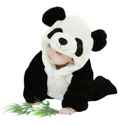 涵菡乐婴儿连体衣宝宝，衣服3d造型，熊猫哈衣0-3岁秋冬新生儿连身衣