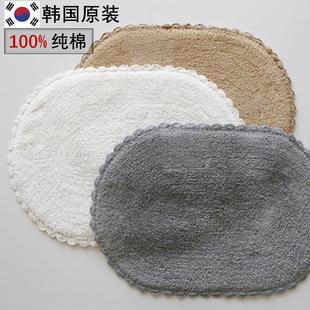 韩国进口地垫门垫纯棉质纯色，韩式脚垫地毯卫生间吸水卫浴可机洗