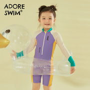爱多尔女孩连体泳衣儿童，2023年夏季中大童，时尚宝宝专业游泳衣