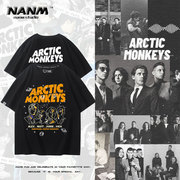 Arctic Monkeys北极猴子乐队摇滚T恤短袖男女生美式街头宽松半袖