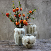 简约现代中式客厅复古陶瓷土陶罐粗陶花瓶花盆景德镇手工创意花插