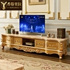 欧式大理石电视柜 美式别墅客厅香槟金实木雕花大小户型电视矮柜