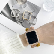 铝合金钻石镂空手表壳适用苹果Apple watch7/6/5/4代保护套全包壳