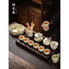 景德镇汝窑功夫茶具套装家用高喝茶(高喝茶)复古会客中式泡茶壶茶杯礼盒装