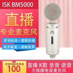 ISK BM-5000麦克风直播录音k歌专用网红主播大振膜电容麦克风话筒