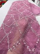 珠管蕾丝面料 女装连衣裙晚宴婚纱礼服面料wedding lace fabrics